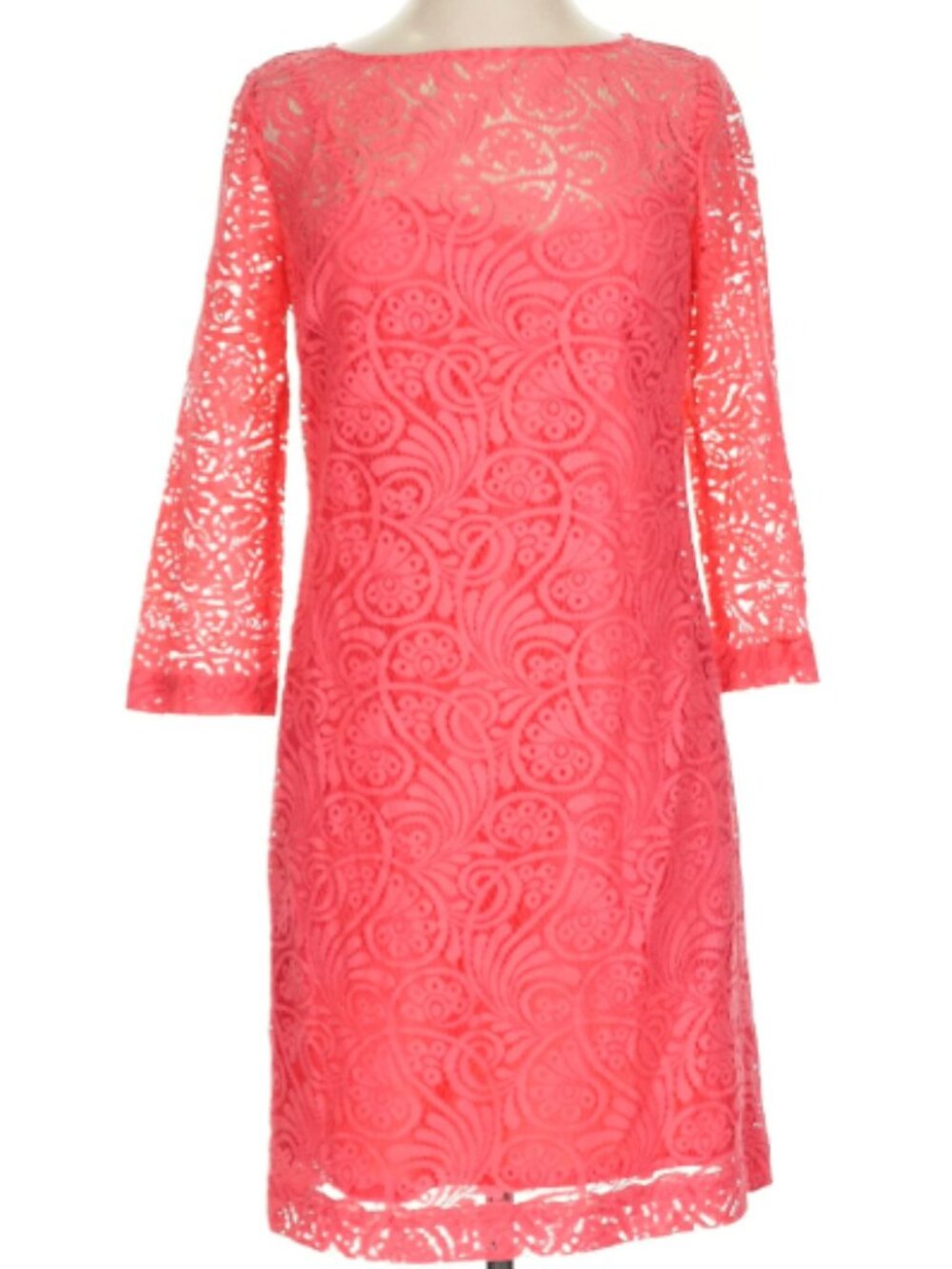 Trina Turk Coral Lace Cocktail Dress | Size 4
